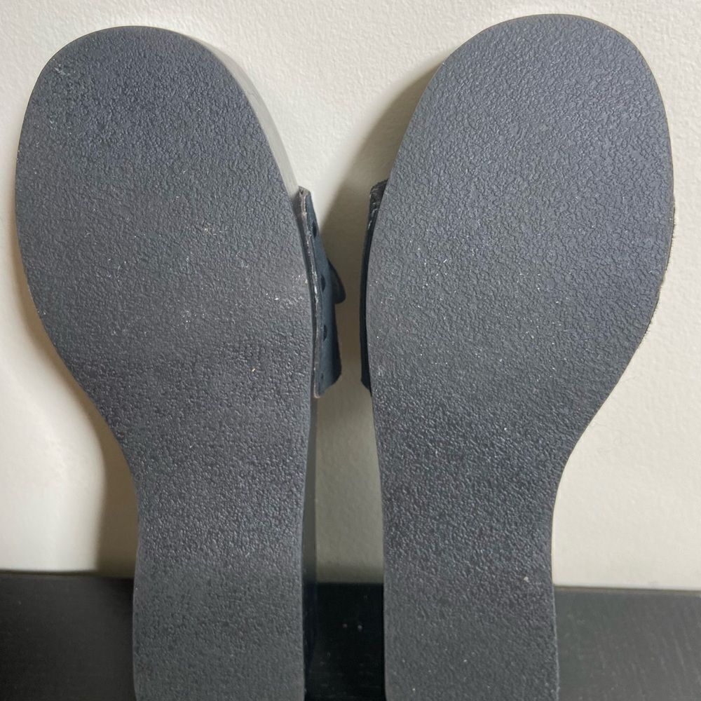 Free  People Black Suede Leather Buckled Wedges, Size 36 - Gently Used - Picture 9 of 13